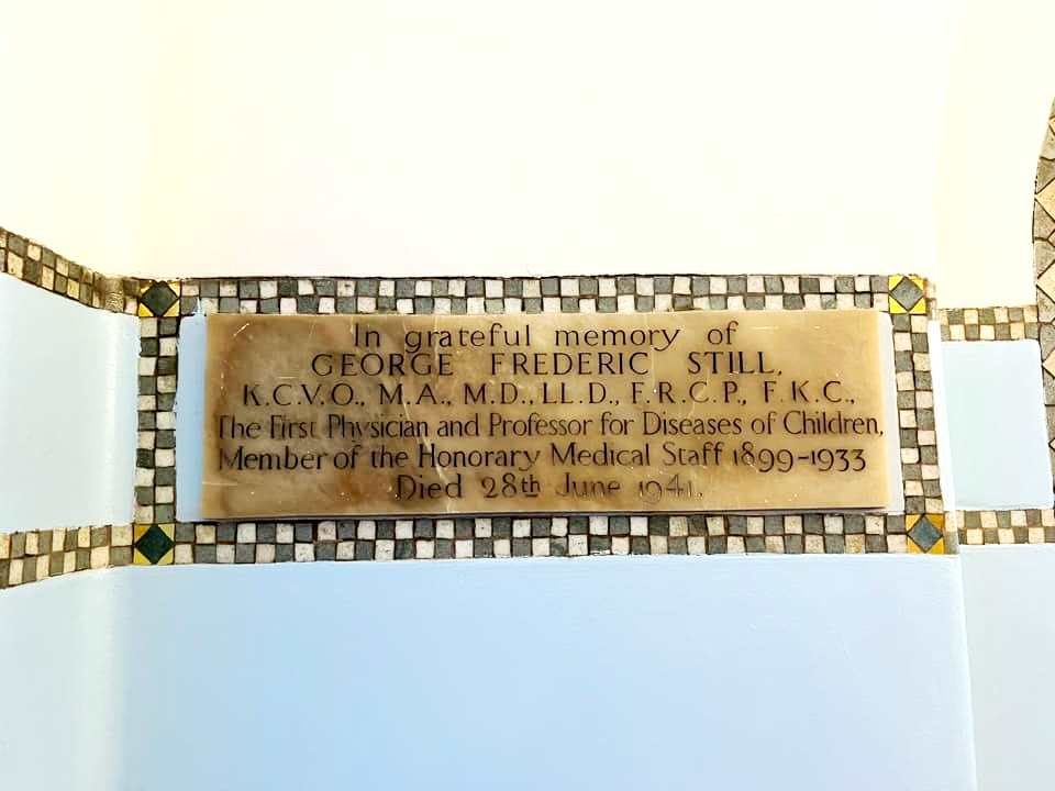 George Frederic Still's memorial tablet, St Luke's Chapel, King's College Hospital, London (by Adrian Thomas).jpg